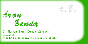 aron benda business card